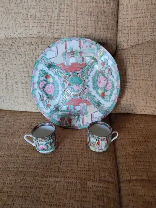 2 Piatti di porcellana cinese da appendere, tu e io abbinati