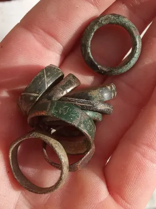 Lote 10 Anillos Antiguos Grabados