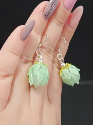 Pendientes Cristal Murano Verde Plata 925