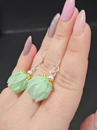 Pendientes Cristal Murano Verde Plata 925