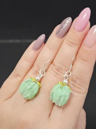 Pendientes Cristal Murano Verde Plata 925