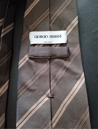 Cravatta Giorgio Armani Seta Beige/Marrone