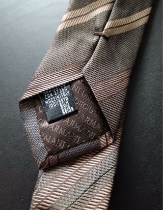 Cravatta Giorgio Armani Seta Beige/Marrone