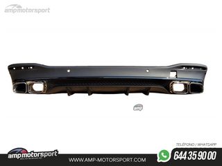 DIFUSOR TRASERO NEGRO CON COLAS CROMO PARA MERCEDES GLE/GLS W167