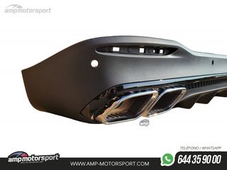 DIFUSOR TRASERO NEGRO CON COLAS CROMO PARA MERCEDES GLE/GLS W167