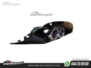 DIFUSOR TRASERO NEGRO BRILLO CON COLAS REDONDAS CROMADAS PARA MERCEDES CLASE C COUPE/CABRIO C205