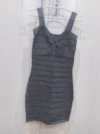 Vestido plateado fiesta talla 38