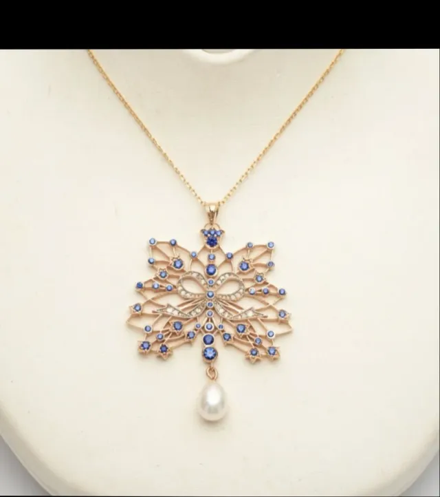 Collar y colgante de oro 14kt