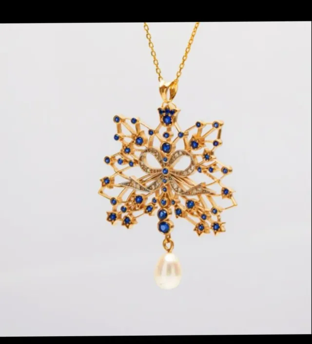 Collar y colgante de oro 14kt