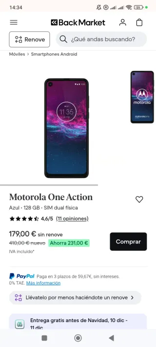 Motorola One Action Blu/Viola