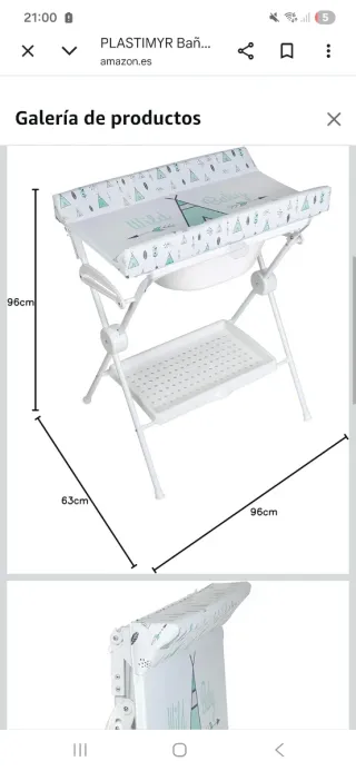 Bañera cambiador Plastimyr plegable blandita