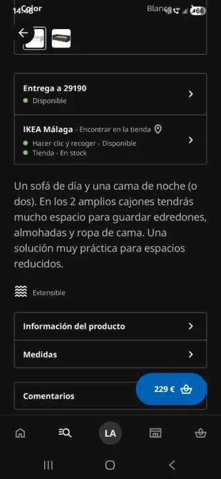 Cama Diván IKEA Blanca con Cajones