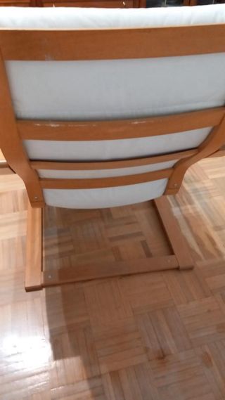 Hamaca salón tela y madera beige