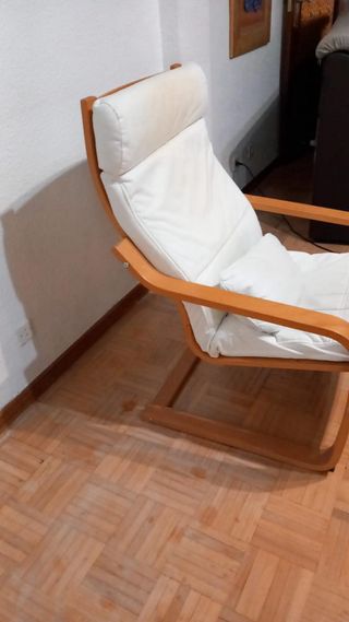 Hamaca salón tela y madera beige