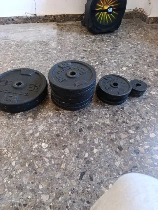 Barrette per palestra a casa e dischi