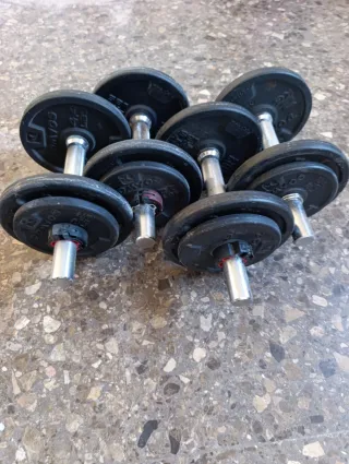 Barrette per palestra a casa e dischi