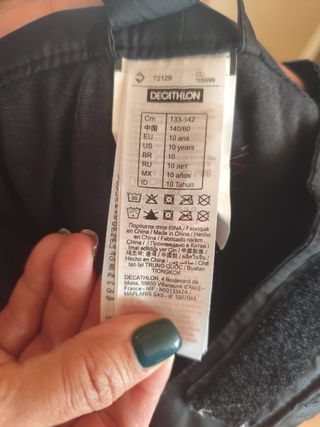 Pantalones de nieve talla niño