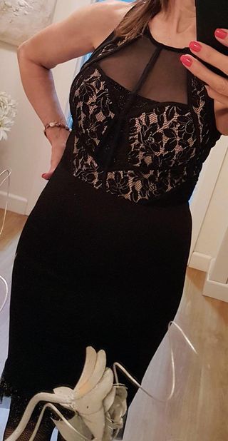 Vestido Bershka Navidad, encaje T/S