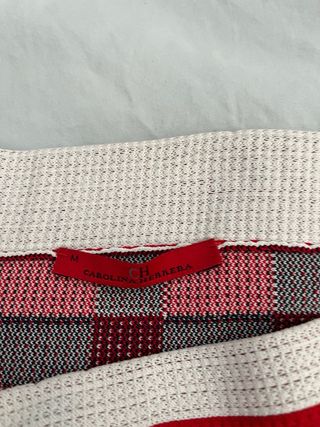 Falda Carolina Herrera cuadros azul y roja