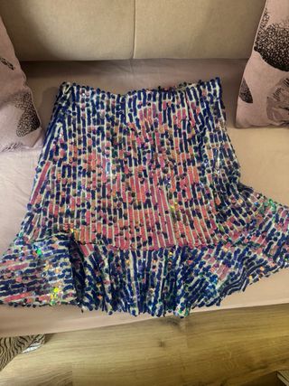 Minifalda lentejuelas azul y rosa