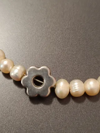 Collar Perlas Río y Plata Flor