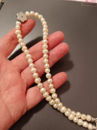 Collar Perlas Río y Plata Flor