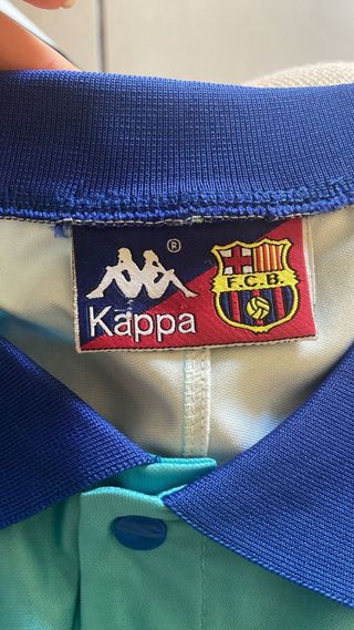 Maglietta Polo Kappa Barcellona Vintage Azzurra