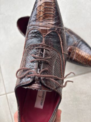 Zapatos de piel de serpiente marrones