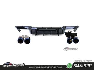 DIFUSOR TRASERO LOOK M5 EN NEGRO BRILLANTE PARA BMW SERIE 5 F10/F11 + COLAS TITANIO