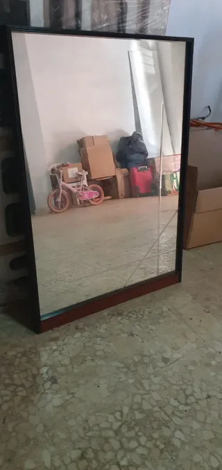 Espejo grande madera y cristal