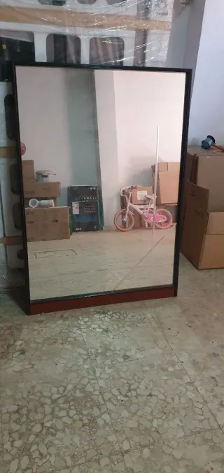 Espejo grande madera y cristal