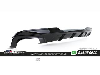 DIFUSOR TRASERO EN NEGRO BRILLANTE PARA BMW SERIE 5 F10/F11 + COLAS CROMO