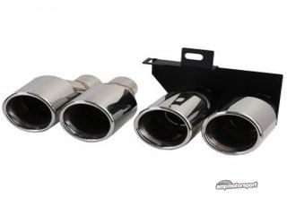 DIFUSOR TRASERO EN NEGRO BRILLANTE PARA BMW SERIE 5 F10/F11 + COLAS CROMO