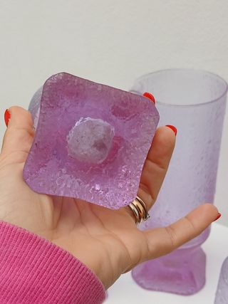 Caraffa e bicchieri vintage Murano viola