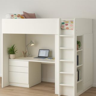 Beliche com secretária e armário por baixo!