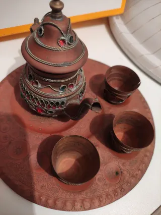 Tetera Marroquí Vintage con Vasos