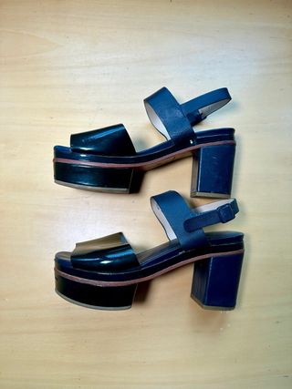 Sandalias piel azul marino T38