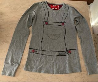 Maglia grigia a manica lunga creativa per donna