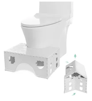 Taburete Inodoro Plegable Blanco, adultos y niños.