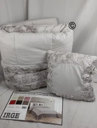 Trapunta 1 posto beige/bianco