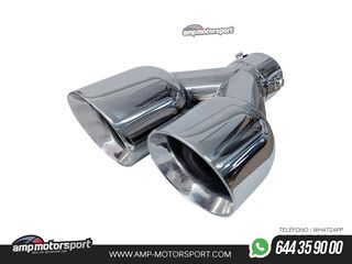 COLA DE ESCAPE INOX DE DOBLE SALIDA REDONDA 89MM - DERECHA