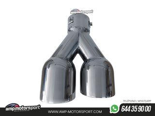 COLA DE ESCAPE INOX DE DOBLE SALIDA REDONDA 89MM - DERECHA