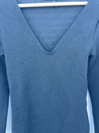 Vestido negro Only escote pico manga larga