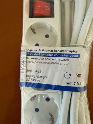 Regleta 6 enchufes con interruptor 5m