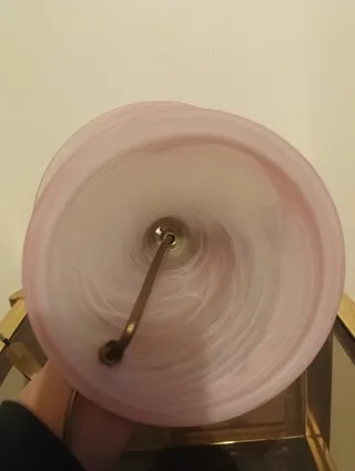 Coppia Lampade Murano Vetro e Metallo Oro Rosa