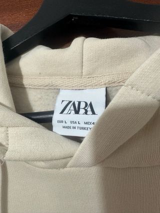Sudadera Zara Beige Talla L