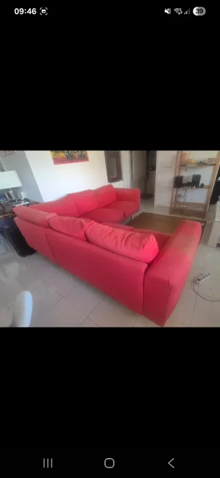 Sofá modular rojo 230x230 cm