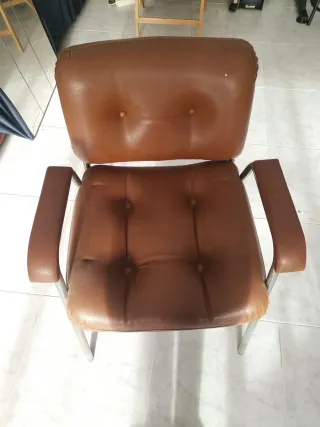 (se vende el pack de 3) Sillón de oficina piel mar