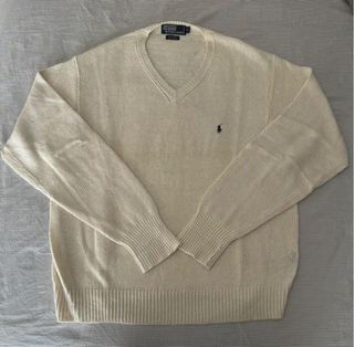 Maglione Polo Ralph Lauren Beige V-Neck Taglia L