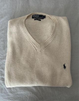 Maglione Polo Ralph Lauren Beige V-Neck Taglia L